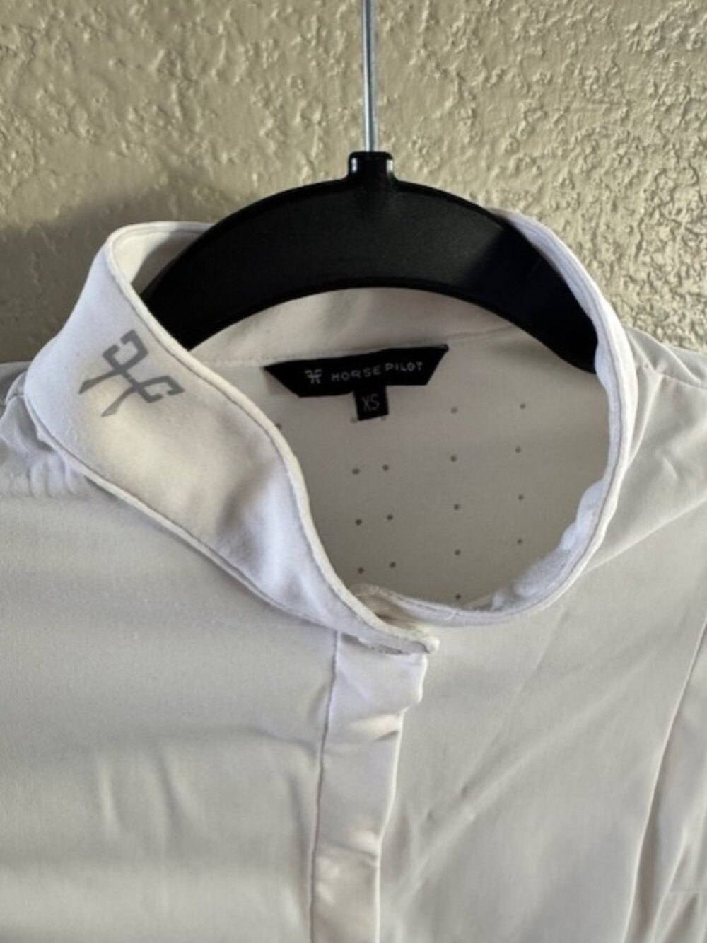 Horse Pilot, Monica long sleeve show shirt, Women's White XS